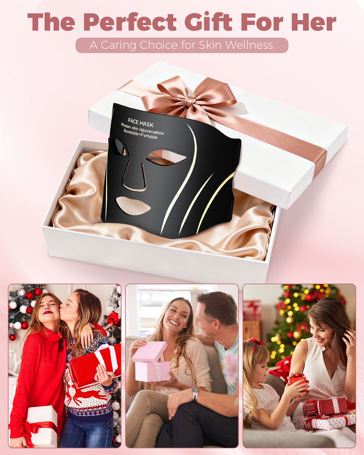 Red Light Therapy Mask for Face with Remote